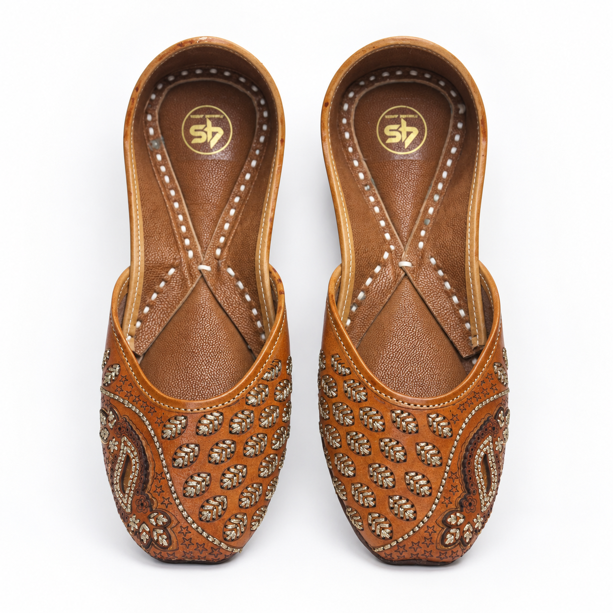 Meher Tan Gold Punjabi Jutti